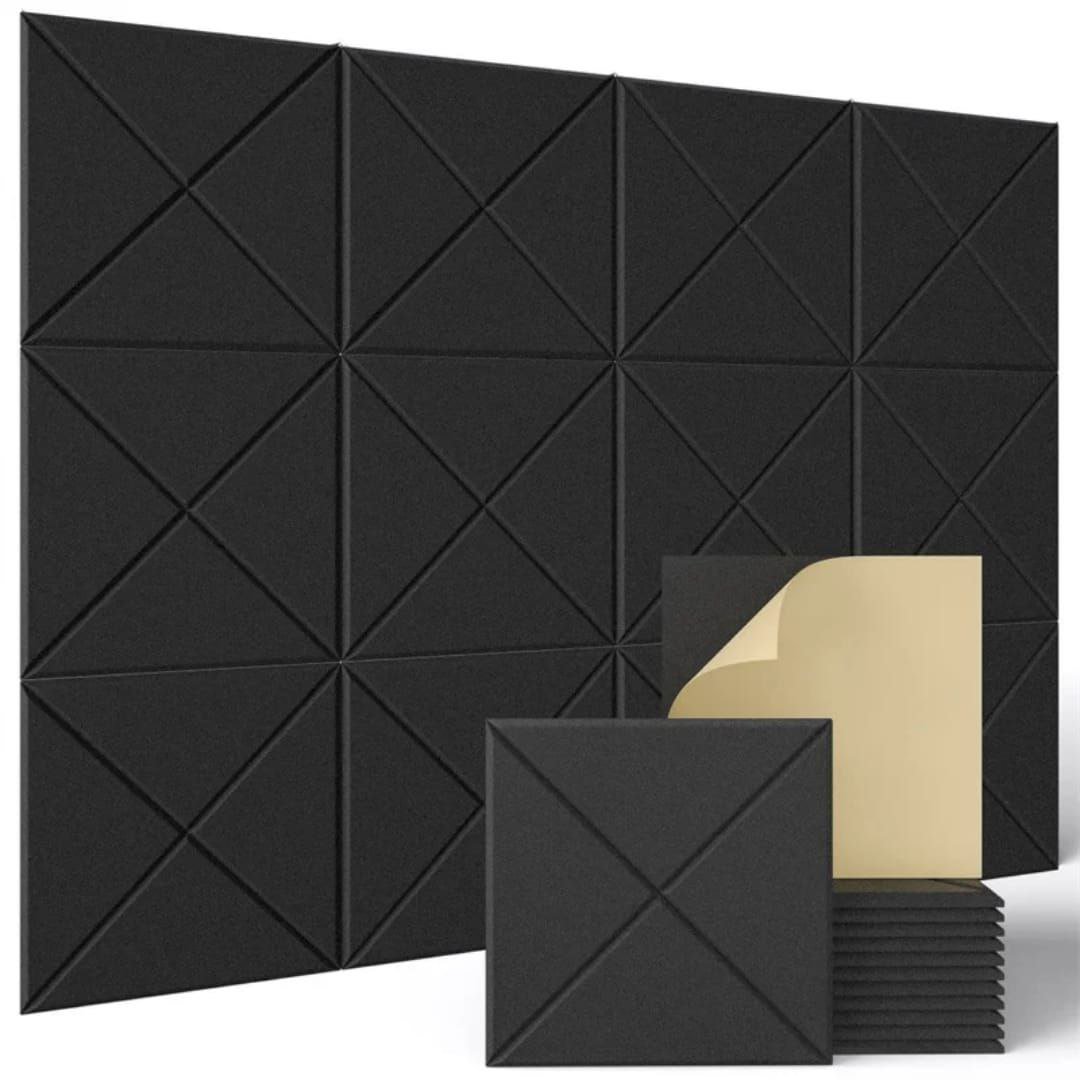 Premium Polyester Acoustic Soundproof Panels(Black)