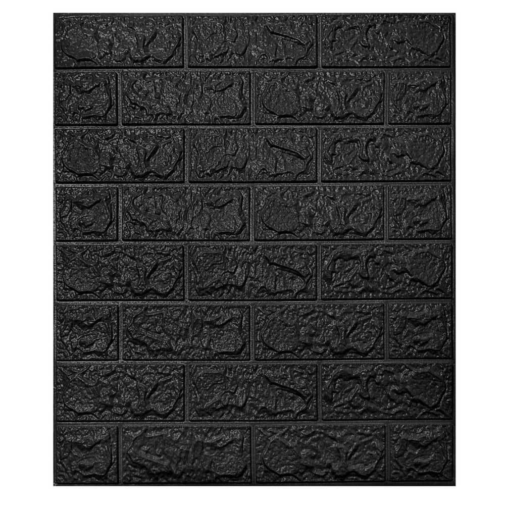 3D Foam Brick Wall Panels (Black) – Affordable Peel & Stick DIY Home Makeover