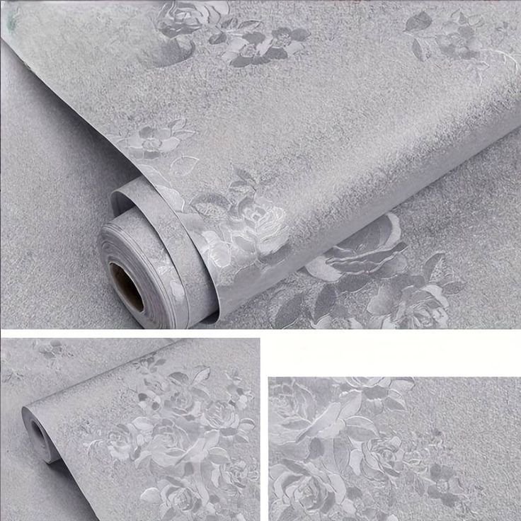 Premium Grey Floral Textured Wallpaper(0.45by10m)