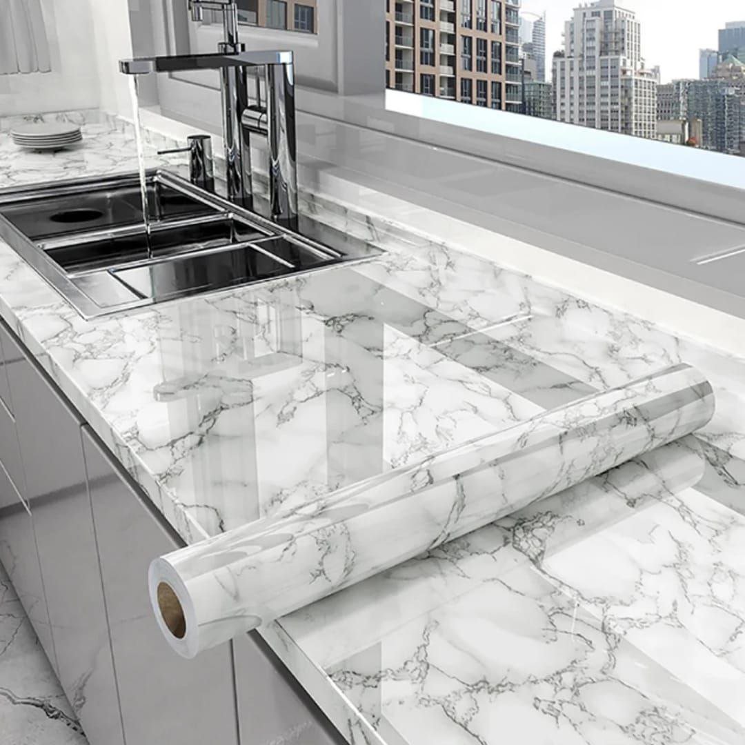 Grey Veined Marble Contact Paper (0.6by10m)