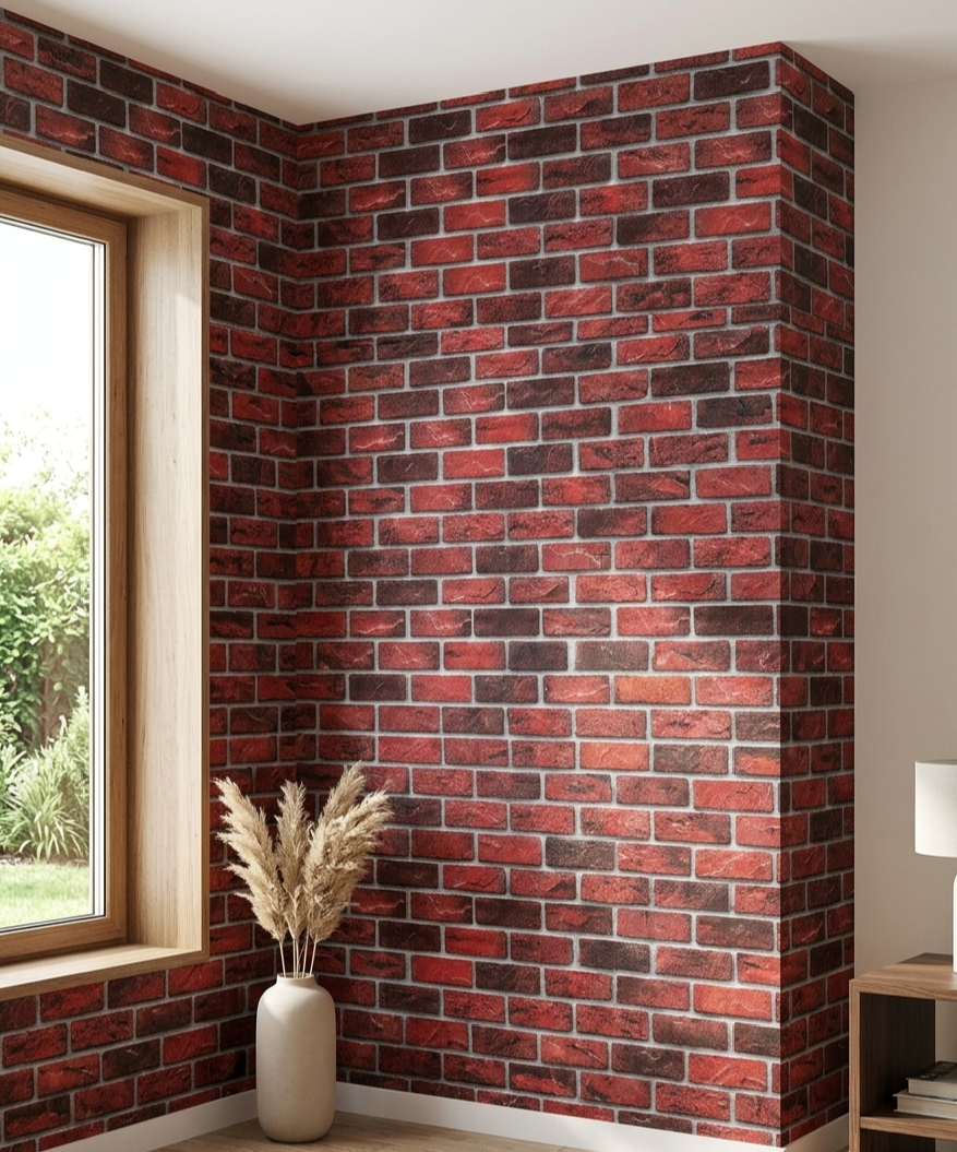 Premium Red Brick Wallpaper (0.45by10m)
