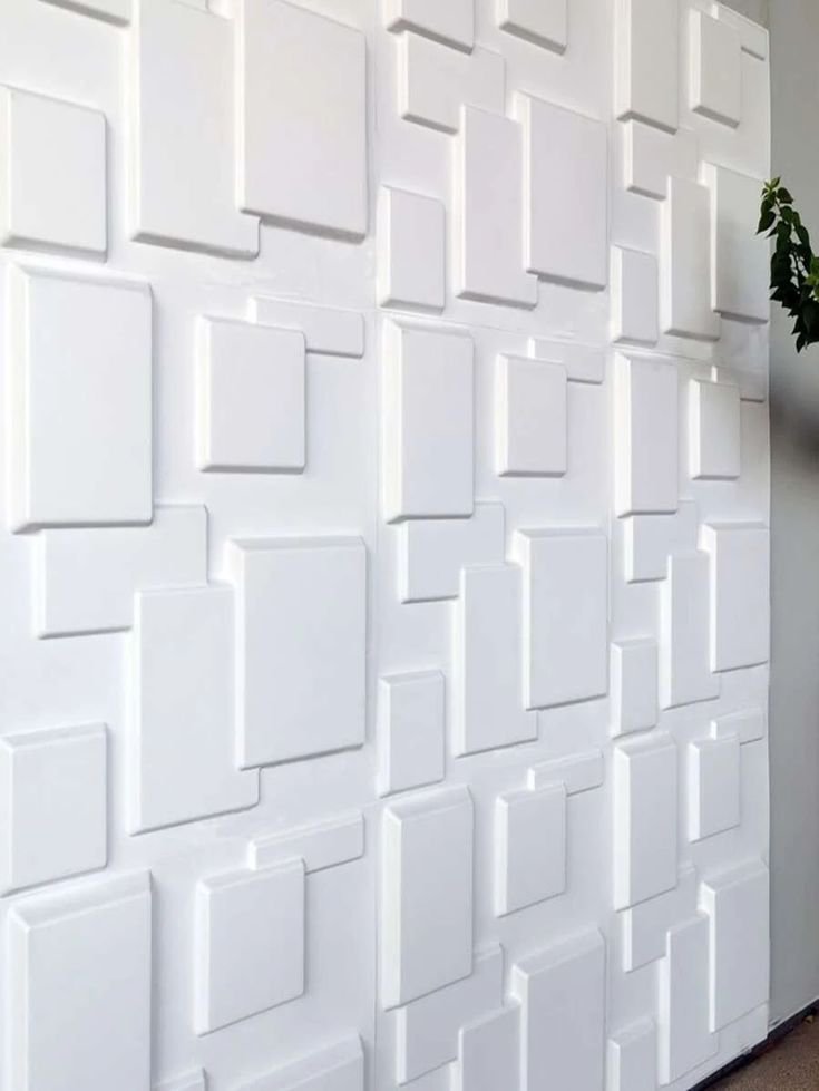 Raised Rectangular 3D PVC Wall Panel