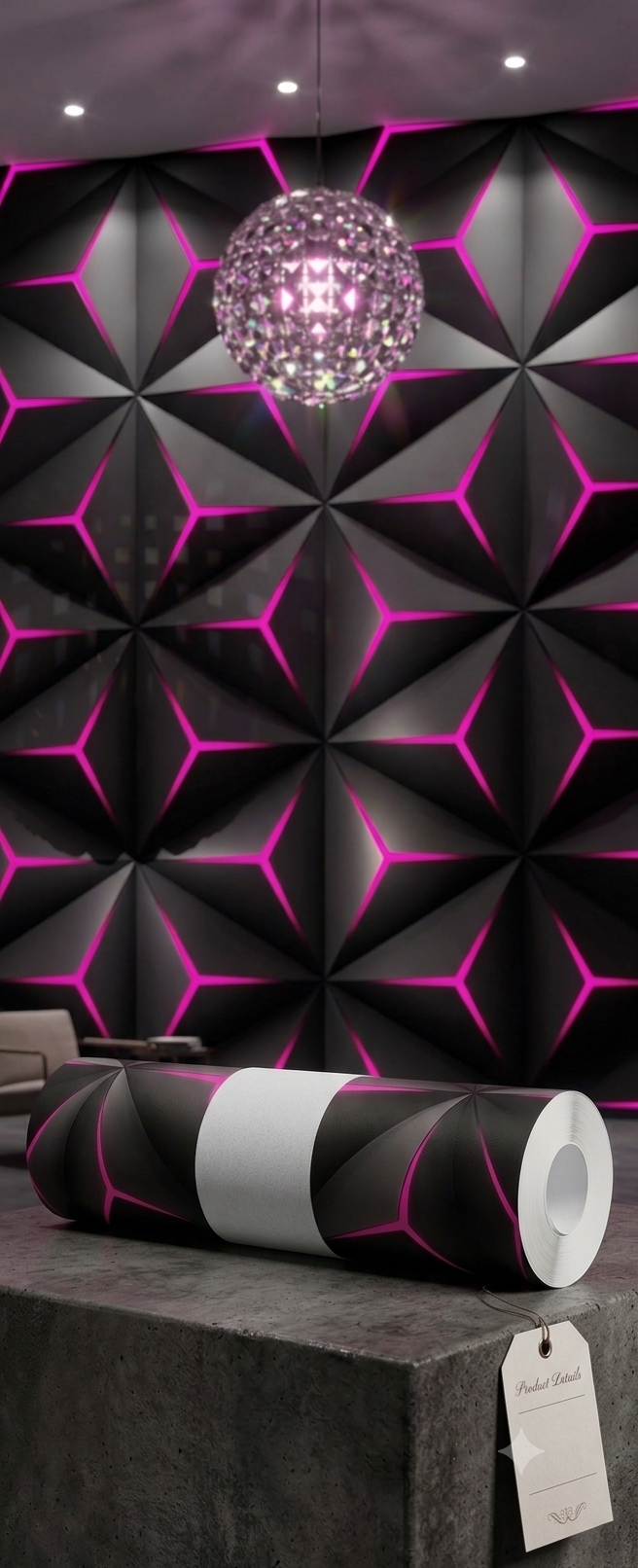 3D Pink Pattern Wallpaper