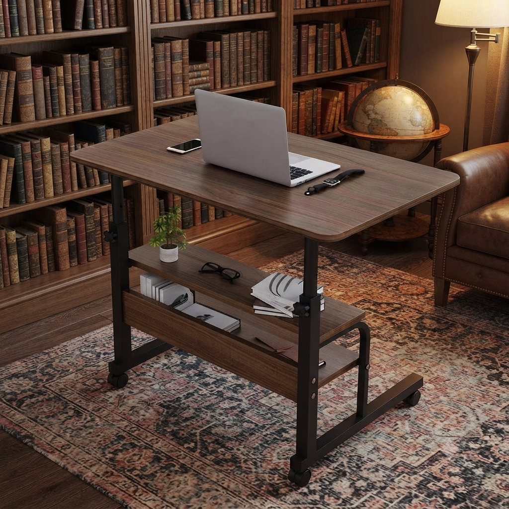 Standing Adjustable Laptop Desk(Walnut Black)