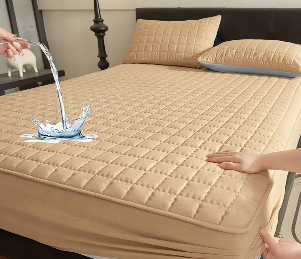 Quilted Waterproof Mattress Protector - Beige (5by6)
