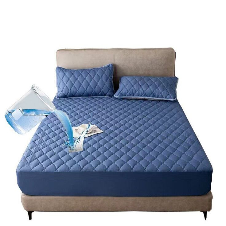Premium Quilted Waterproof Mattress Protector Navy Blue (6by6)