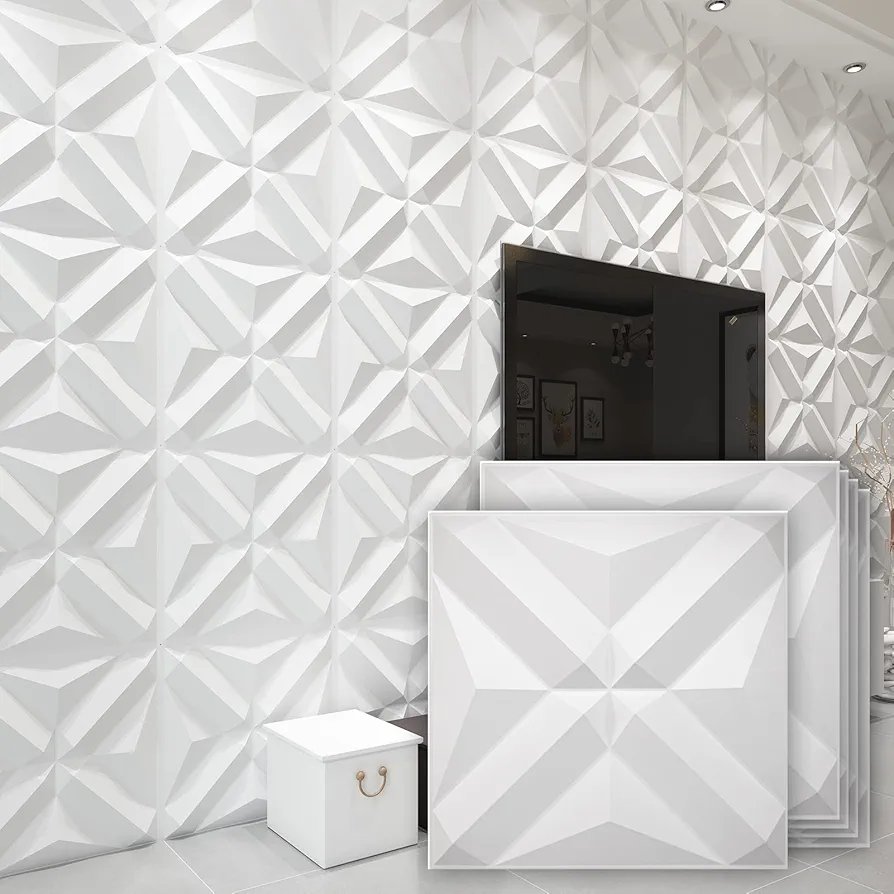 PVC 3D Wall Panels in Diamond Design.