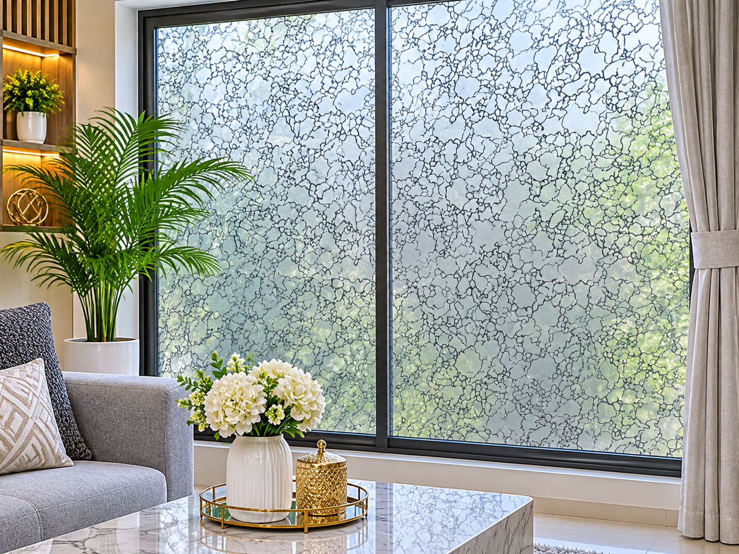 Silver Cracked Pattern Window Film ( Code:G001)